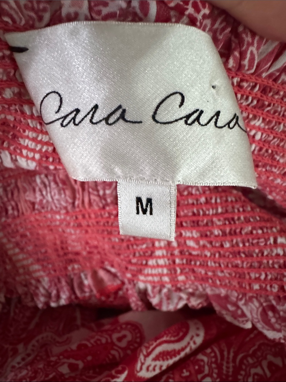 Tuckernuck Cara Cara Jazzy Red White Paisley Print Smocked Midi Dress M - Picture 11 of 13